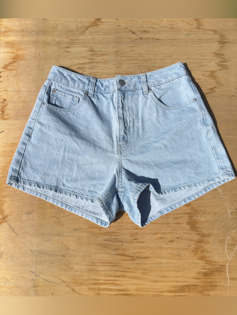 Simons Light Blue High-Rise Denim Shorts